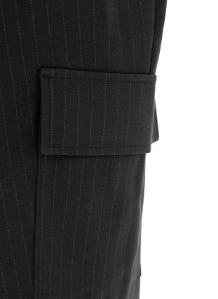 Zizzifashion Trousers with cargo pockets and elasticated waist, Black Sand Pin St., Packshot image number 2