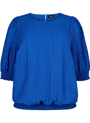 Zizzifashion Smock blouse with lyocell (TENCEL™), Strong Blue, Packshot image number 0