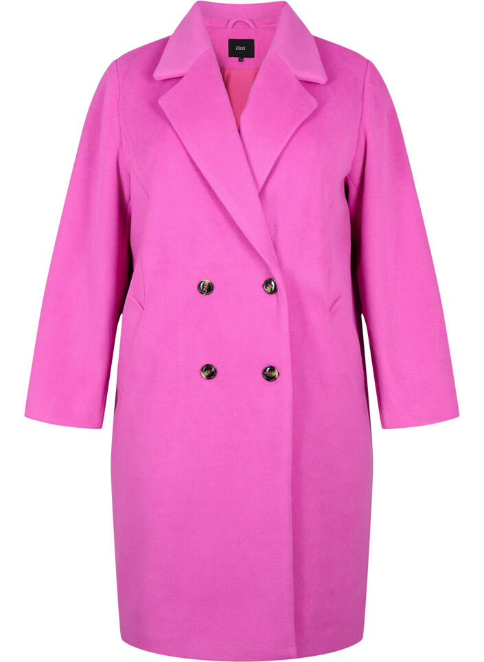 Coat with double-breasted Zizzifashion - - 42-60 Pink button closure - Sz