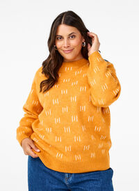 Patterned pullover, Yam Birch Comb, Model