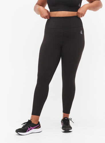 Black high waisted shaping workout leggings with pockets shapewear plus  size