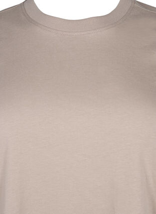 Zizzifashion Basic cotton T-shirt with round neck, Silver Mink, Packshot image number 2