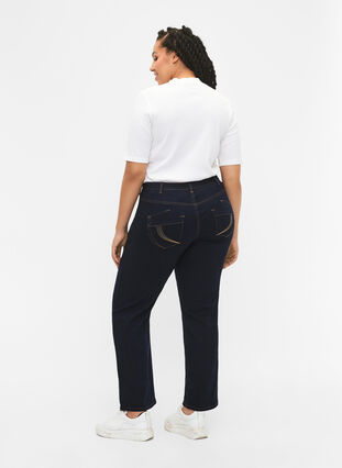 Zizzifashion Regular fit Gemma jeans with a high waist, Blue denim, Model image number 2