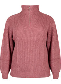 FLASH - Knitted sweater with high neck and zipper