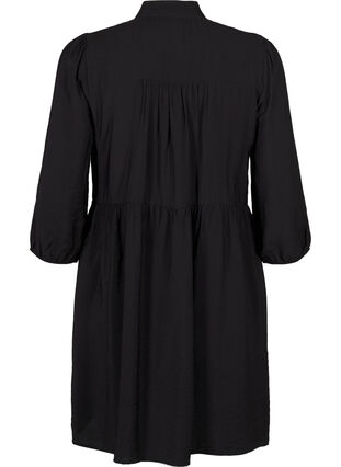 Zizzifashion Knee-length dress with embroidery and 3/4 sleeves, Black, Packshot image number 1