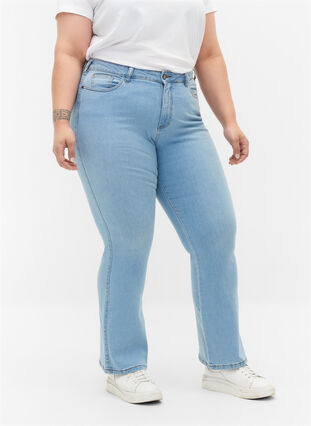 Zizzifashion High-waisted Ellen bootcut jeans, Ex Lgt Blue, Model image number 2