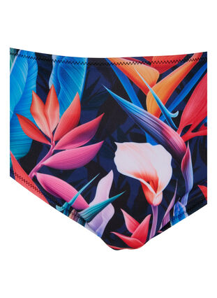 Zizzifashion Bikini bottom with print and high waist, Bright Leaf, Packshot image number 2