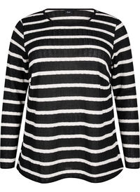 Blouse with stripes and long sleeves