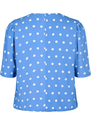 Zizzifashion Dotted blouse with short sleeves, River S. White Dot, Packshot image number 1