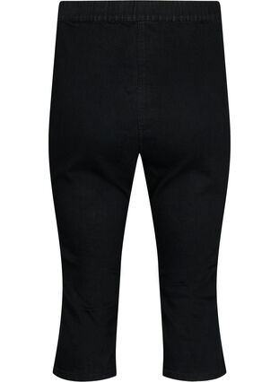 Zizzifashion FLASH - High waisted denim capri trousers with slim fit, Black, Packshot image number 1