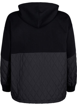 Zizzifashion Hooded sweatshirt with quilt, Black, Packshot image number 1