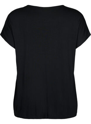 Zizzifashion Short-sleeved viscose t-shirt with print, Black W. Lips, Packshot image number 1