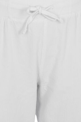 Zizzifashion Loose cropped trousers in cotton, Bright White, Packshot image number 2