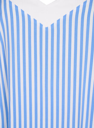 Zizzifashion FLASH - Striped strap dress in viscose, L. Blue White Stripe, Packshot image number 2