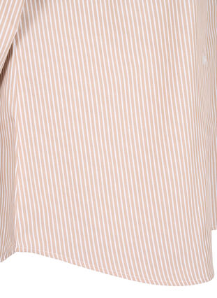 Zizzifashion Striped shirt blouse with ruffles, Silver Mink Stripe, Packshot image number 3