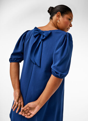 Zizzifashion Short dress with bow detail on the back, Estate Blue, Image image number 0