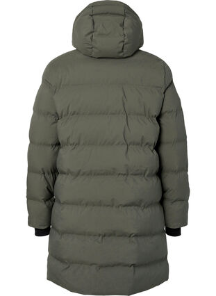 Zizzifashion Puffer coat with hood and pockets, Beluga, Packshot image number 1
