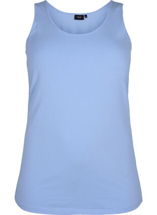 Zizzifashion Solid color basic top in cotton, Serenity, Packshot image number 0