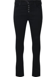 High-waisted Amy jeans with button closure, Black, Packshot