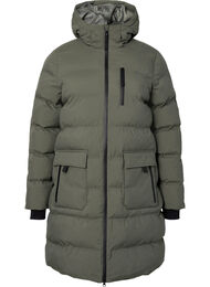 Puffer coat with hood and pockets, Beluga, Packshot