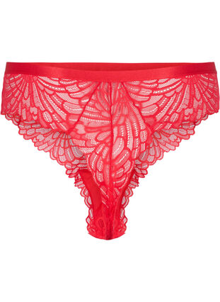 Zizzifashion Regular-rise lace g-string, True Red , Packshot image number 1