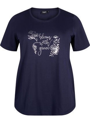 Zizzifashion FLASH - T-shirt with motif, Navy Blazer Bloom, Packshot image number 0