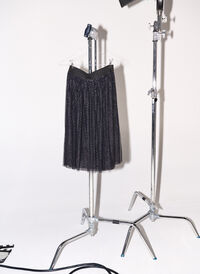 Mesh skirt with glitter, Black, Model