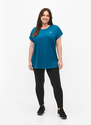 Zizzifashion Short-sleeved workout t-shirt, Deep Lagoon, Model image number 2