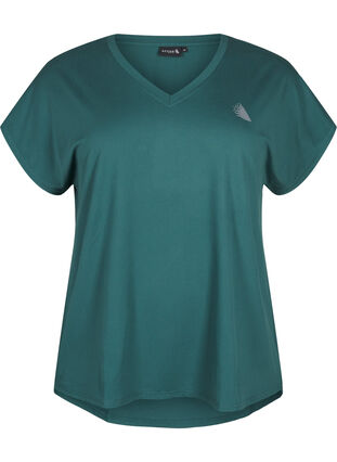 Zizzifashion V-neck training t-shirt, Bistro Green, Packshot image number 0