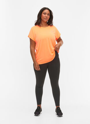 Zizzifashion Short sleeved workout t-shirt, Neon Orange, Model image number 2
