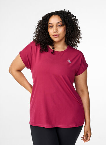 Zizzifashion Solid-coloured workout T-shirt, Anemone, Model image number 0