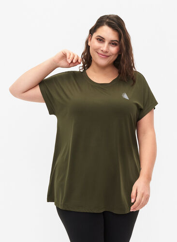 Zizzifashion Short sleeved workout t-shirt, Forest Night, Model image number 0
