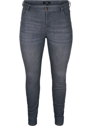 Zizzifashion High-waisted, push-up Amy jeans, Grey Denim, Packshot image number 0