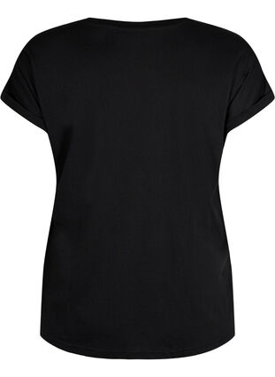 Zizzifashion Short sleeved cotton blend t-shirt, Black, Packshot image number 1