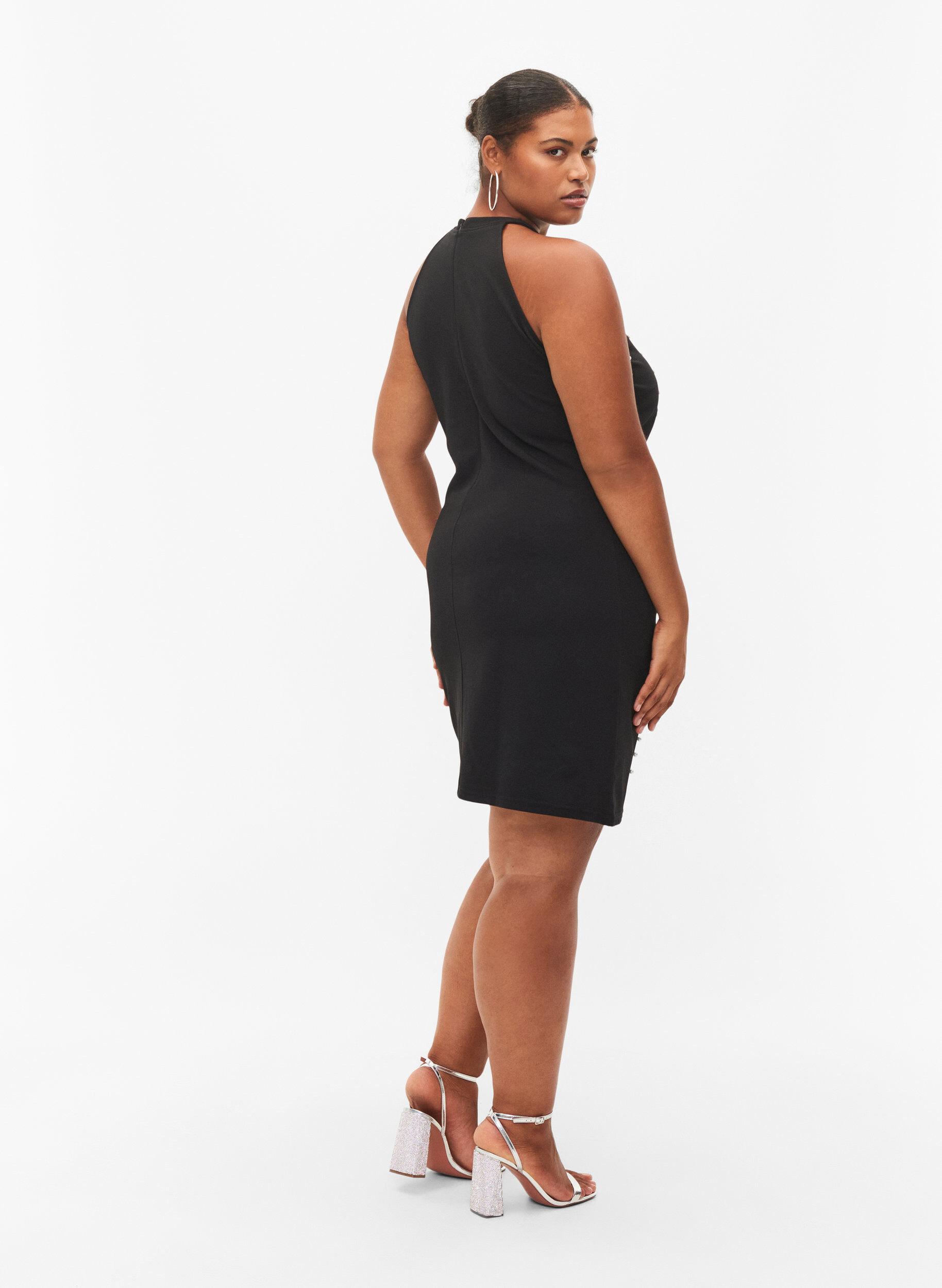 black halter top dress plus size