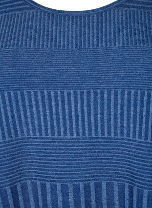 Zizzifashion Dress with 3/4 sleeves and striped pattern, Estate Blue Melange, Packshot image number 2