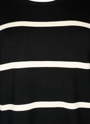 Zizzifashion Knitted viscose blouse with stripes, Black Comb, Packshot image number 2