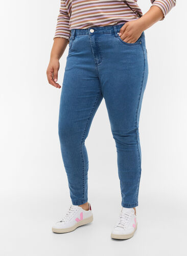 Zizzifashion High-waisted super slim Amy jeans , Light blue, Model image number 1