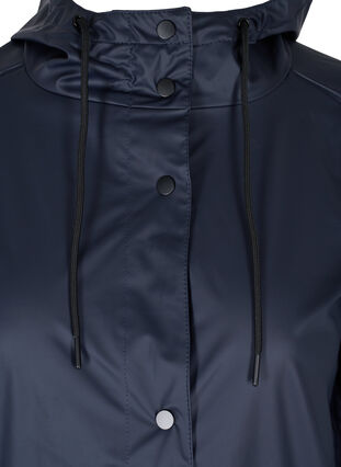 hood and 42-60 - Sz. jacket fastening - Zizzifashion with button Blue Rain -