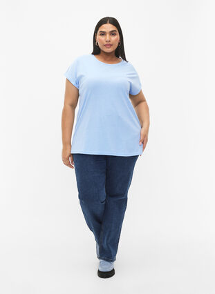 Zizzifashion Short sleeved cotton blend t-shirt, Serenity, Model image number 2