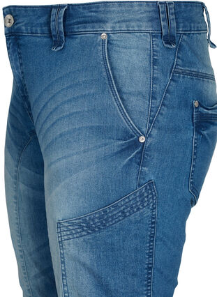 Zizzifashion Slim fit capri jeans with pockets, Light blue denim, Packshot image number 2