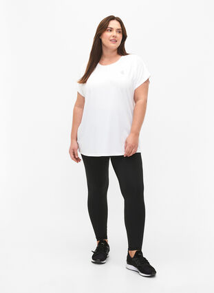 Zizzifashion Short sleeved workout t-shirt, Bright White, Model image number 2