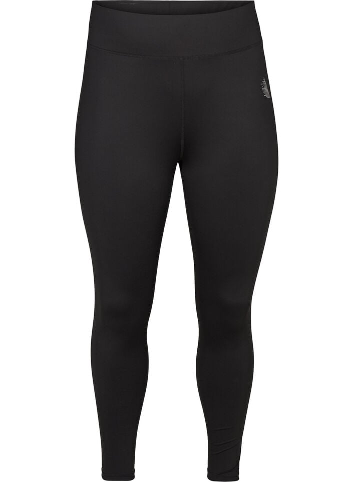 Workout leggings with reflex and inner fleece - Black - Sz. 42-60 -  Zizzifashion