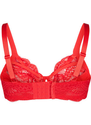 Lace bra with underwire - Red - Sz. 85E-115H - Zizzifashion