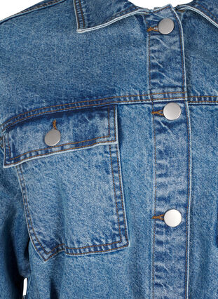 Zizzifashion Denim jacket with a tie belt, Blue Denim, Packshot image number 2