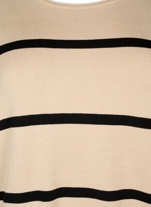 Zizzifashion Knitted viscose blouse with stripes, Feather Gray Comb, Packshot image number 2