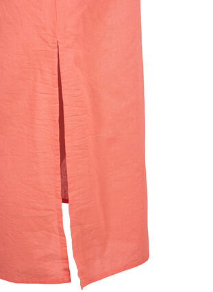 Zizzifashion Sleeveless cotton blend dress with linen, Living Coral, Packshot image number 4