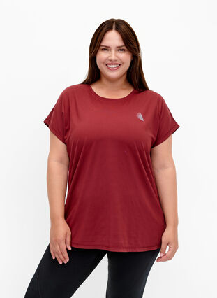 Zizzifashion Short-sleeved workout t-shirt, Cordovan, Model image number 0