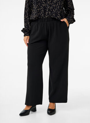 Zizzifashion Loose trousers with pockets, Black, Model image number 2