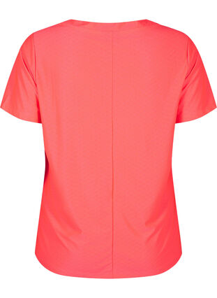 Zizzifashion Training t-shirt with v-neck and pattern, Fyring Coral ASS, Packshot image number 1